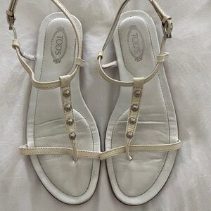 Todd's white flat sandals